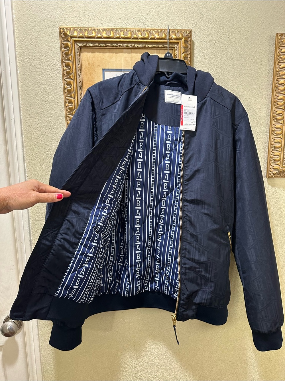 Scotch & Soda Amsterdams Bluaw Men’s Bomber Jacket Hood Navy Blue NWT size M - Picture 4 of 11